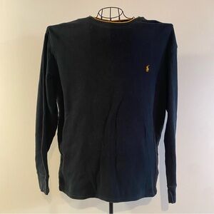 Polo Ralph Lauren Thermal Black With Gold Logo & Trim Shirt Sleepwear Size XL